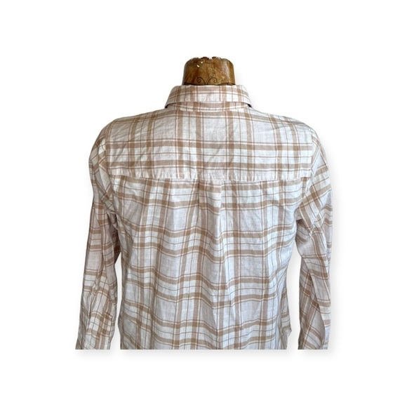 OLD NAVY top button front cream white medium petite new nwt casual - Picture 5 of 8